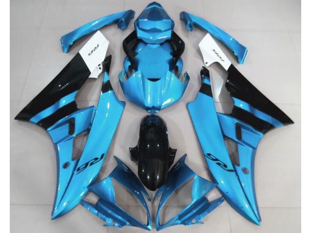 Shop Gloss Light Blue and Black Yamaha R6 Motorcycle Fairings 06-07