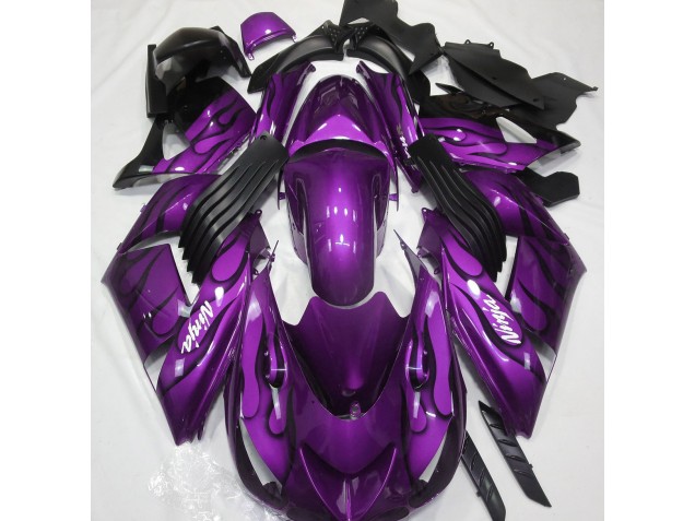 Shop Gloss Purple & Flame Kawasaki ZX14R Motorcycle Fairings 06-11