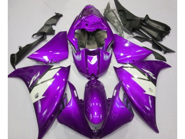 Shop Gloss Purple & White Yamaha R1 Motorcycle Fairings 13-14