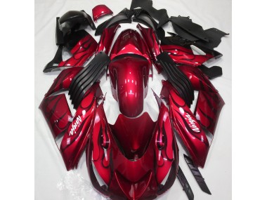 Shop Gloss Red & Flame Kawasaki ZX14R Motorcycle Fairings 06-11