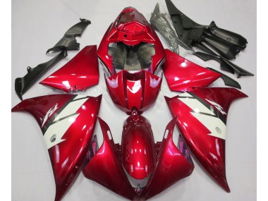 Shop Gloss Red & White Yamaha R1 Motorcycle Fairings 13-14