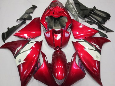 Shop Gloss Red & White Yamaha R1 Motorcycle Fairings 13-14