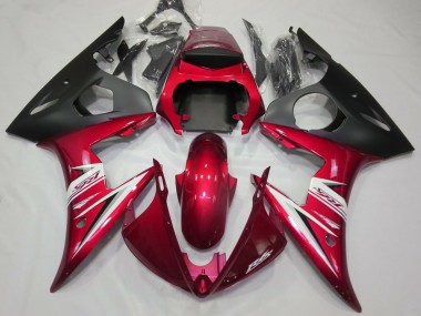 Shop Gloss Red & White Yamaha R6 Motorcycle Fairings 03-04