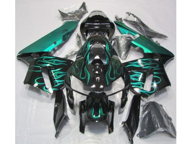 Shop Gloss Teal Flame Honda CBR600RR Motorcycle Fairings 05-06