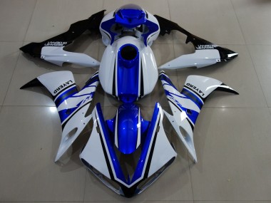 Shop Gloss White and Blue Yamaha R1 Motorcycle Fairings 04-06