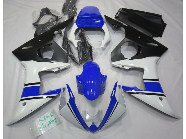 Shop Gloss White and Blue Yamaha R6 Motorcycle Fairings 03-04