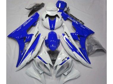 Shop Gloss White and Blue Yamaha R6 Motorcycle Fairings 06-07