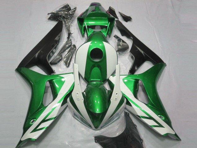 Shop Gloss White and Green Honda CBR1000RR Motorcycle Fairings 06-07