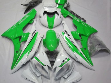 Shop Gloss White and Green Yamaha R6 Motorcycle Fairings 06-07