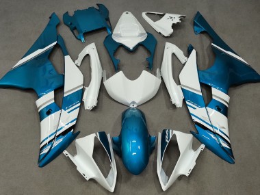 Shop Gloss White and Light Blue OEM Style Yamaha R6 Motorcycle Fairings 08-16