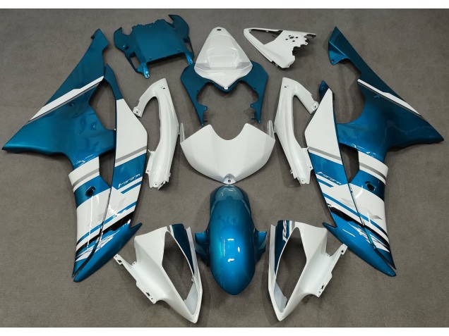 Shop Gloss White and Light Blue OEM Style Yamaha R6 Motorcycle Fairings 08-16