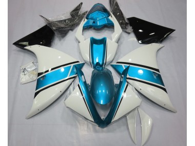 Shop Gloss White and Light Blue Yamaha R1 Motorcycle Fairings 09-12