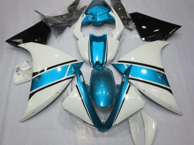 Shop Gloss White and Light Blue Yamaha R1 Motorcycle Fairings 09-12