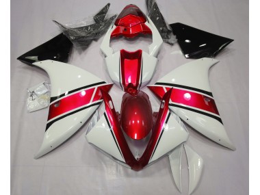 Shop Gloss White and Metallic Red Yamaha R1 Motorcycle Fairings 09-12