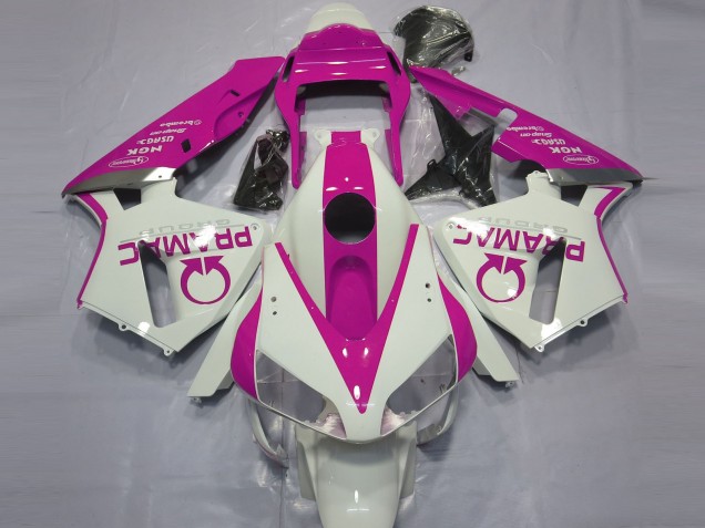 Shop Gloss White and Pink PRAMAC Honda CBR600RR Motorcycle Fairings 03-04