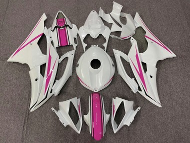 Shop Gloss White and Pink Yamaha R6 Motorcycle Fairings 08-16