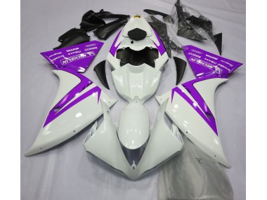 Shop Gloss White and Purple Yamaha R1 Motorcycle Fairings 13-14