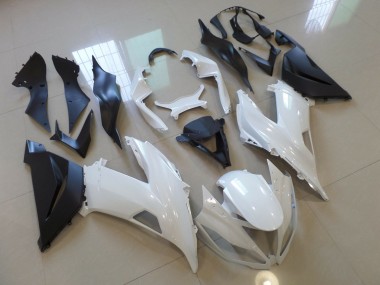 Shop Gloss White Black Kawasaki ZX6R Motorcycle Fairings 13-18