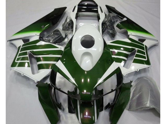 Shop Gloss White & Green Fade Honda CBR600RR Motorcycle Fairings 03-04