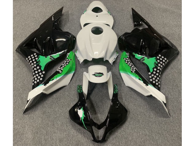 Shop Gloss White & Green Splatter Honda CBR600RR Motorcycle Fairings 09-12