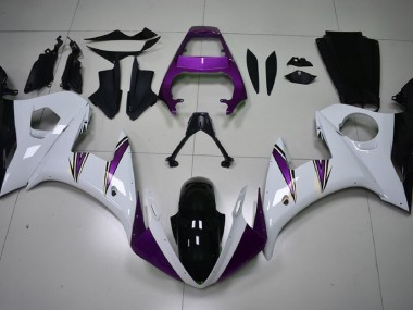 Shop Gloss White & Purple Accents Yamaha R6 Motorcycle Fairings 03-04