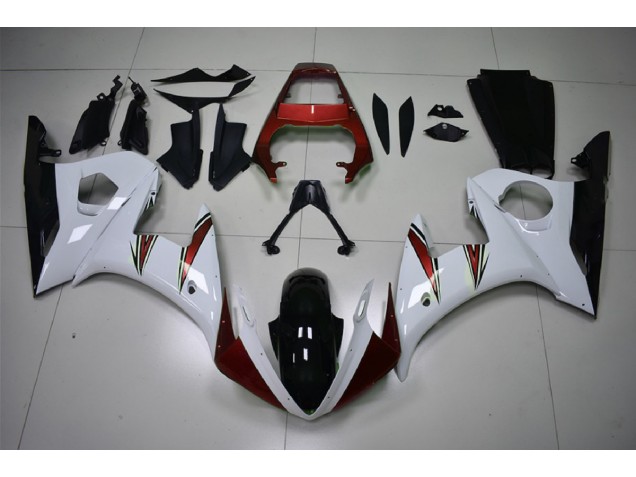 Shop Gloss White & Red Accents Yamaha R6 Motorcycle Fairings 03-04