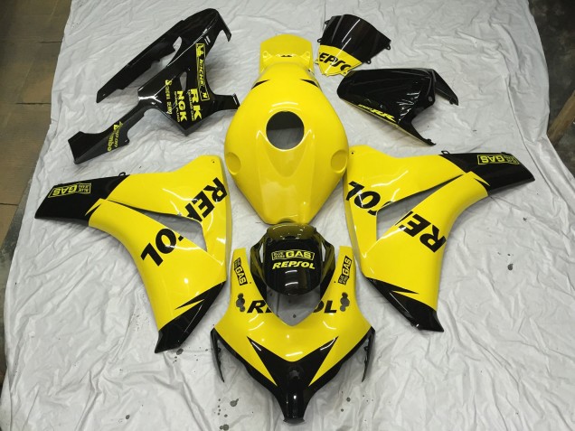 Shop Gloss YELLOW (w) logo Honda CBR1000RR Motorcycle Fairings 08-11