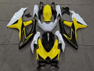 Shop Gloss Yellow and White Suzuki GSXR750 Motorcycle Fairings 08-10