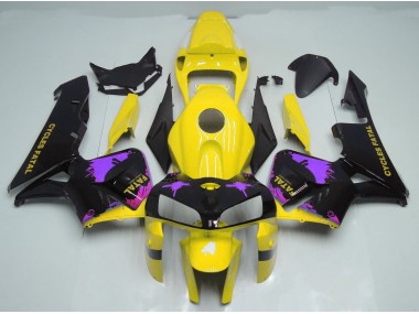 Shop Gloss Yellow & Purple Splatter Honda CBR600RR Motorcycle Fairings 05-06