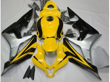 Shop Gloss Yellow Silver and Black Honda CBR600RR Motorcycle Fairings 07-08