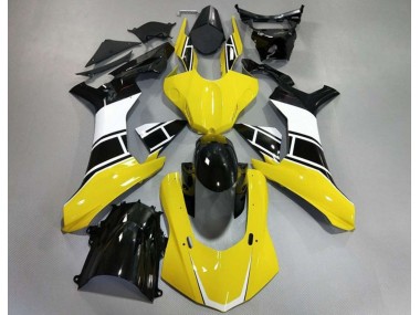 Shop Gloss Yellow White and Black Yamaha R1 Motorcycle Fairings 15-19