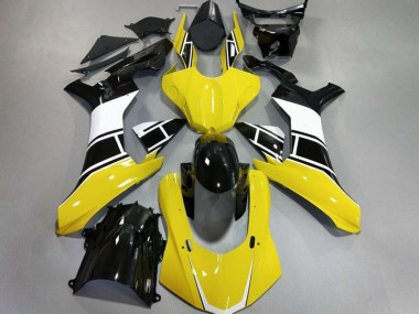 Shop Gloss Yellow White and Black Yamaha R1 Motorcycle Fairings 15-19