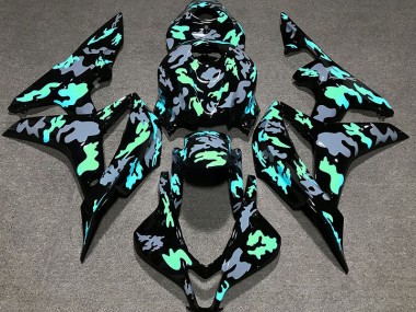 Shop Green and Gray Camouflage Honda CBR600RR Motorcycle Fairings 07-08