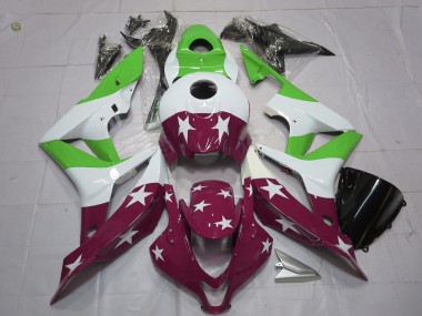 Shop Green and Maroon Stars and Stripes Honda CBR600RR Motorcycle Fairings 07-08