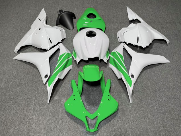 Shop Green and White Side Stripe Honda CBR600RR Motorcycle Fairings 09-12