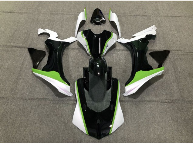 Shop Green Black and White Yamaha R1 Motorcycle Fairings 15-19