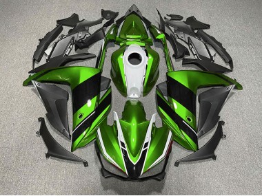 Shop Green Black and White Yamaha R3 Motorcycle Fairings 15-18