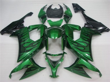 Shop Green Flame Kawasaki ZX10R Motorcycle Fairings 08-10