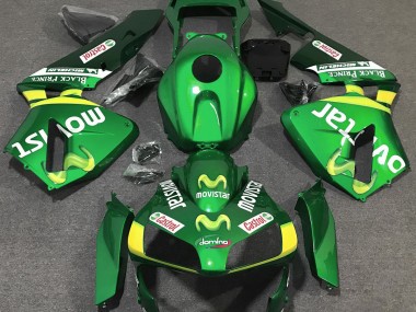 Shop Green Movistar Honda CBR600RR Motorcycle Fairings 03-04