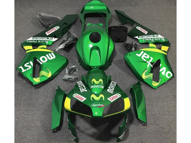 Shop Green Movistar Honda CBR600RR Motorcycle Fairings 03-04