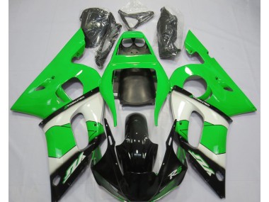 Shop Green White and Black Yamaha R6 Motorcycle Fairings 98-02