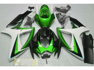 Shop Green & White Suzuki GSXR750 Motorcycle Fairings 06-07