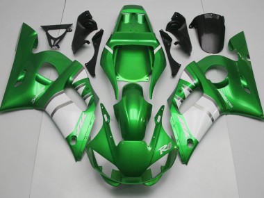 Shop Green & White Yamaha R6 Motorcycle Fairings 98-02