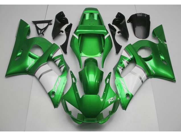 Shop Green & White Yamaha R6 Motorcycle Fairings 98-02