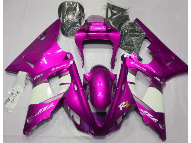 Shop Hot Pink & White Yamaha R1 Motorcycle Fairings 00-01