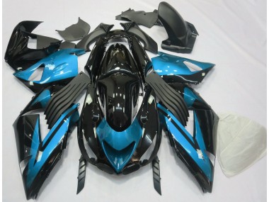 Shop Light Blue and Black Plain Kawasaki ZX14R Motorcycle Fairings 06-11