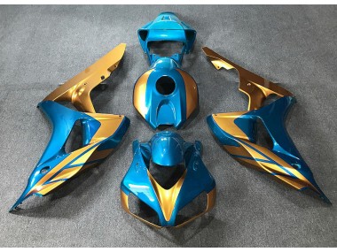 Shop Light Blue & Gold Honda CBR1000RR Motorcycle Fairings 06-07