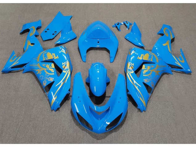 Shop Light Blue & Gold Kawasaki ZX10R Motorcycle Fairings 06-07