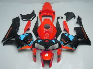 Shop Light Blue Splatter on Red Honda CBR600RR Motorcycle Fairings 05-06