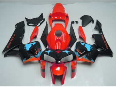 Shop Light Blue Splatter on Red Honda CBR600RR Motorcycle Fairings 05-06